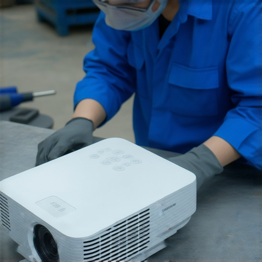 小米投影機3故障專業維修服務，技術人員正在檢查設備，提供快速解決方案，幫助用戶恢復投影機功能，消除使用上的煩惱。