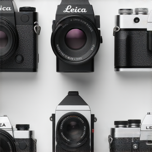 圖片展示多款熱賣的二手Leica相機，包括M9、Q、M7等型號，並提供專業維修服務資訊，適合攝影愛好者及收藏家選購。