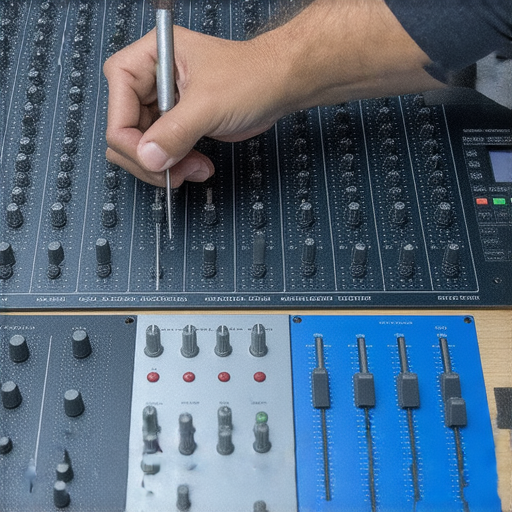 音響修復服務的專業技術人員正在維修音響設備，強調維修過程的細緻與高效，讓用戶重新享受高品質音質，價格合理，超值的維修服務，音響重現生活的精彩。