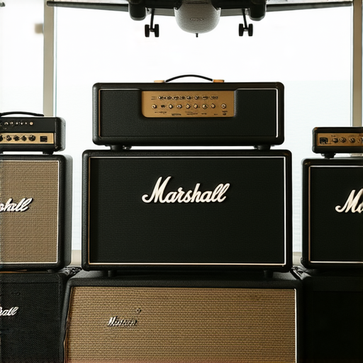 Marshall音響產品展示，顯示多款音響設備及相關配件，背景有飛機標誌，象徵運輸及故障修復，吸引消費者了解可否攜帶上飛機的相關資訊。