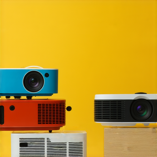 短焦投影機維修專家正在展示不同型號的投影機，幫助觀眾探索最佳選擇，圖片中有各種短焦投影機及維修工具，突顯專業技術與產品多樣性。