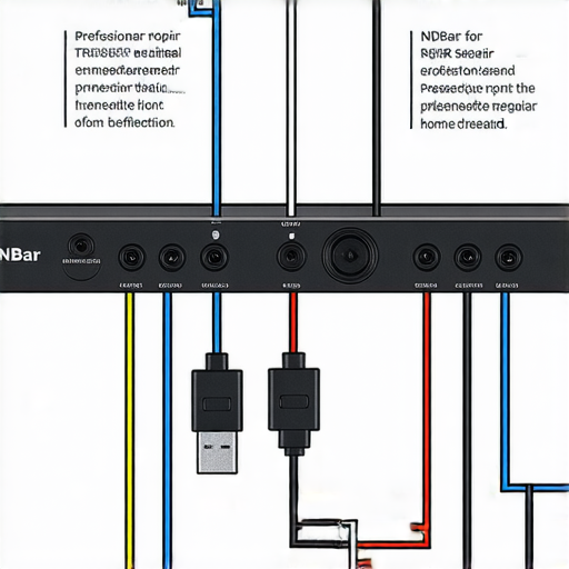 解密NDBar電視Soundbar接法的圖示，展示了正確的接線方式，幫助升級家庭影院音效，並介紹專業維修服務的相關信息。