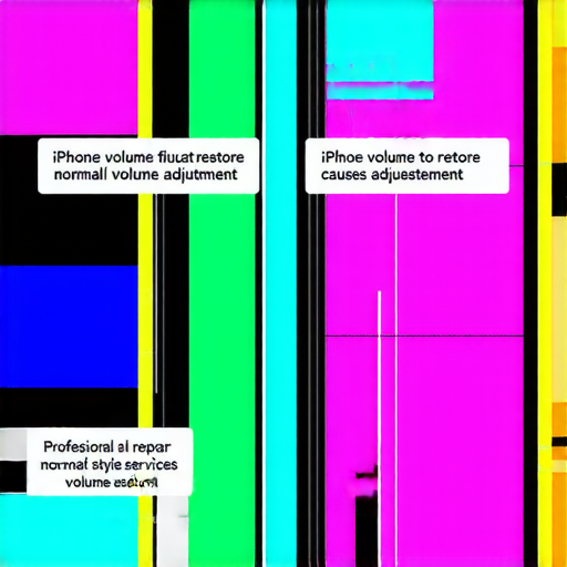 iPhone音量突變的問題圖示，顯示音量調節界面和維修相關圖片，說明常見原因與解決方案，並介紹專業維修服務，協助用戶了解如何恢復正常音量。