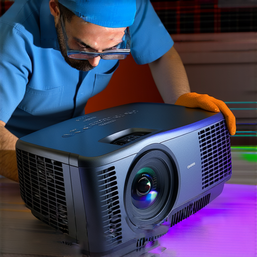 Optoma投影機專業維修過程，技術人員細心檢查投影機，提高影像質量，重現生機，展示維修服務的潛能，促進投影效果最佳化。