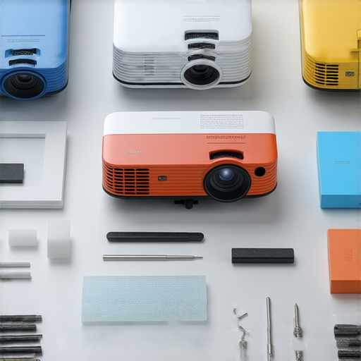 小型投影機推薦與維修秘訣，幫助提升視聽體驗的圖片，展示多款投影機及維修工具，適合家庭娛樂和商務需求，讓觀影效果更升級。