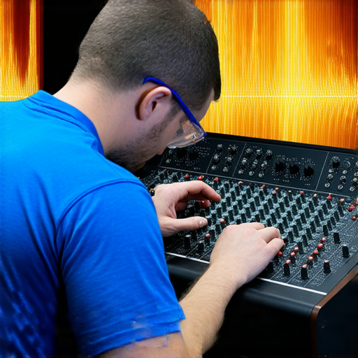 低音音響維修專家正在檢查設備，專業技術讓音效重生，為音樂愛好者帶來震撼音效體驗，低音再也不會失真。