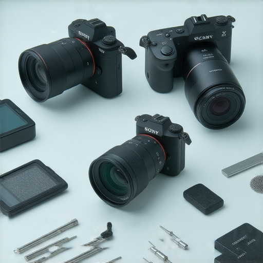 Sony、Canon與Samsung微單相機維修服務示意圖，專業技術人員進行相機檢修，展現維修過程與設備，強調維修能延長相機使用壽命的關鍵，吸引攝影愛好者了解更多維修技巧。