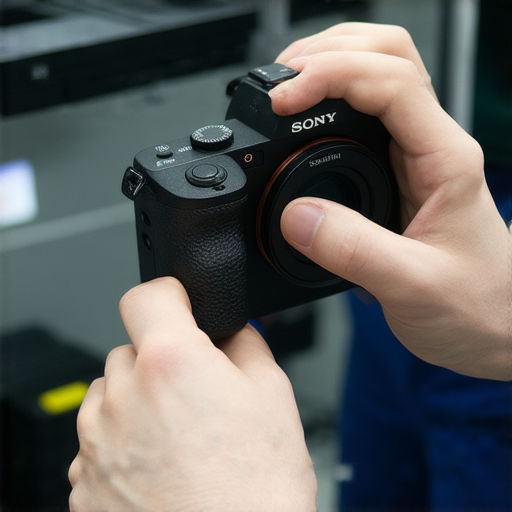 Sony相機或投影機故障的專業維修服務圖片，展示維修技術人員專注於修理設備，讓影像重現精彩，幫助用戶解決設備問題的解決方案。