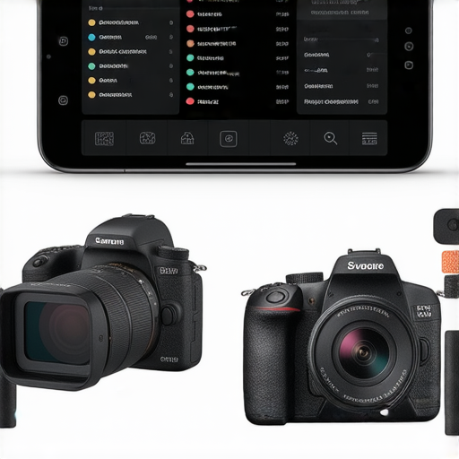 專業相機APP與攝影設備的圖片，展示創新的功能和技巧提升，維修服務助力攝影師無憂，強調相機技術與維護的重要性，適合攝影愛好者與專業人士。