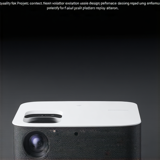 4K小米投影機測評圖，顯示投影機外觀及使用情境，突出產品特點和性能。圖片中包含的故障特徵，提醒用戶哪些問題需要專業維修的注意。