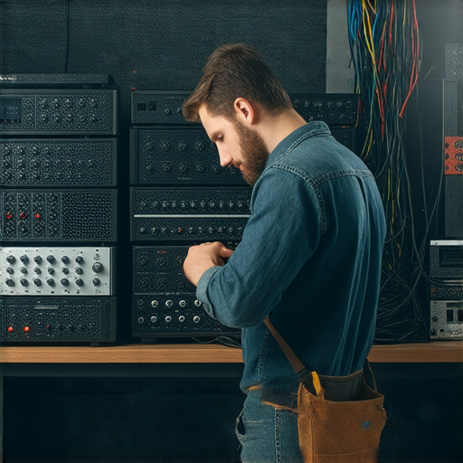 音響故障維修服務，專業技術人員正在檢查音響設備，解決問題讓你重新享受音樂，聯絡我們獲取快速維修服務和專業建議。