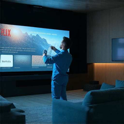 投影機檢查畫面，專業維修人員檢測是否支持Netflix，幫助用戶重新享受影視樂趣，為家庭影院提供最佳觀影體驗。