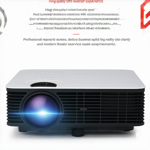 3000流明4K投影機顯示Netflix畫面，強調其高亮度與清晰度，適合家庭影院。專業維修服務標誌顯示售後保障，讓觀眾享受最佳觀影體驗。