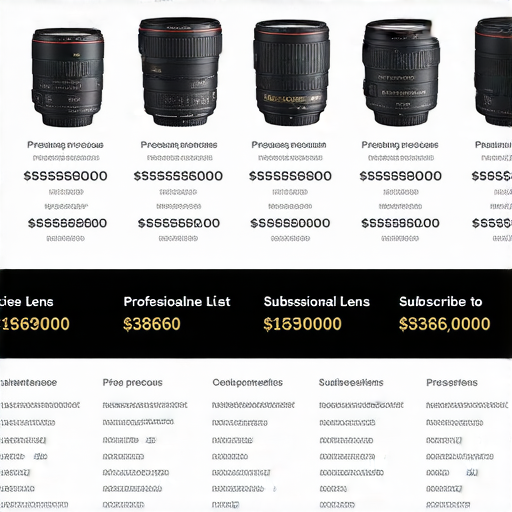 Nikon鏡頭定價表展示，強調珍貴設備價值與維修服務的重要性，吸引用戶了解並訂閱專業維修服務的資訊。