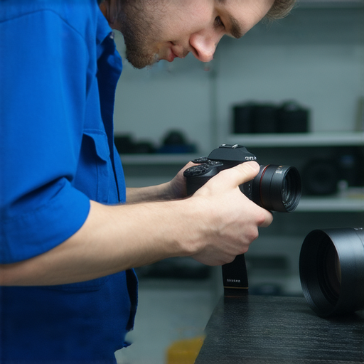 Sony相機故障維修服務的專業技術人員正在檢查相機，幫助客戶重聚美好瞬間，無論是拍攝旅遊照片或生活片段，專業維修確保相機恢復最佳性能。