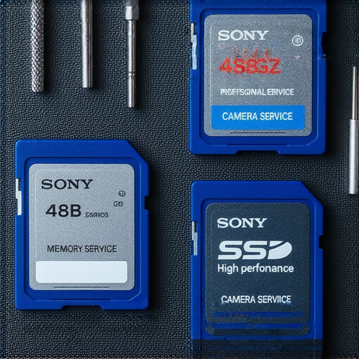 提升拍攝體驗的Sony相機記憶卡推薦及專業維修服務介紹的圖片，展示高效能記憶卡以及維修工具，強調品質與專業，適合攝影愛好者。