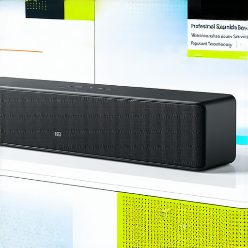 探索無線Soundbar的秘密，顯示Soundbar與音響設備結合的畫面，維修專業服務標誌提醒用戶選擇高品質維修，享受無憂音樂體驗的創意插圖。
