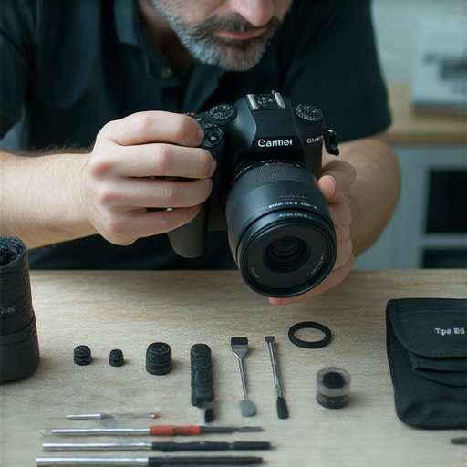 BB相機維修服務展示圖片，包含專業技術人員進行相機維護、保養工具及延長相機壽命的小技巧，吸引攝影愛好者了解BB相機秘密。