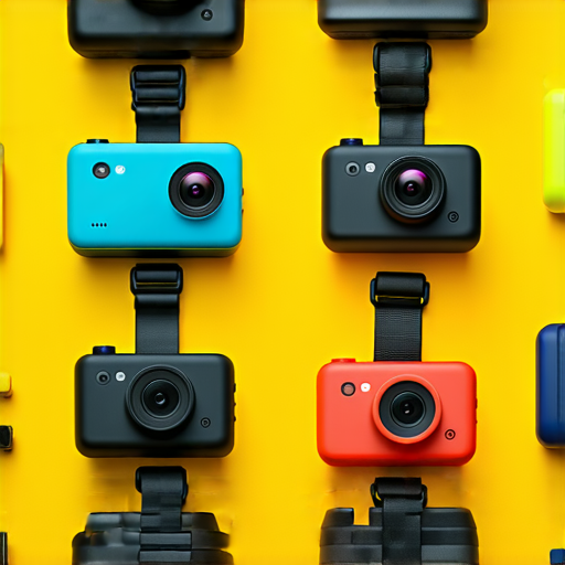 探索2024運動相機新品的展示圖片，包含各種型號與顏色，並附有維修秘訣的圖示，幫助使用者提升拍攝效果，捕捉每一刻的精彩瞬間。