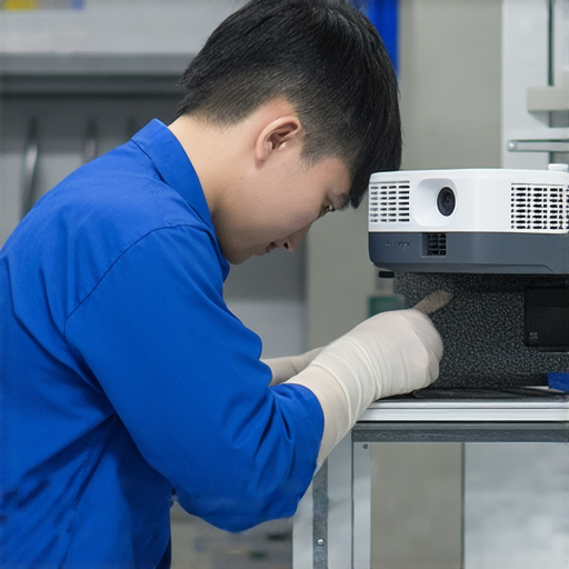 深水埗投影機維修專家的專業服務，技術人員正在檢查設備，讓您的投影機煥然一新，提升影像質量，滿足各類使用需求，確保最佳性能。