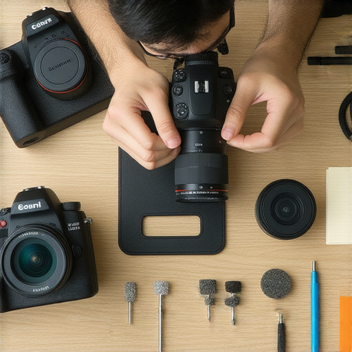 相機360故障維修指南，顯示專家手持相機進行檢查，展示修復過程及工具，讓攝影愛好者輕鬆解決問題，重返攝影巔峰，立即點擊了解更多維修秘訣。