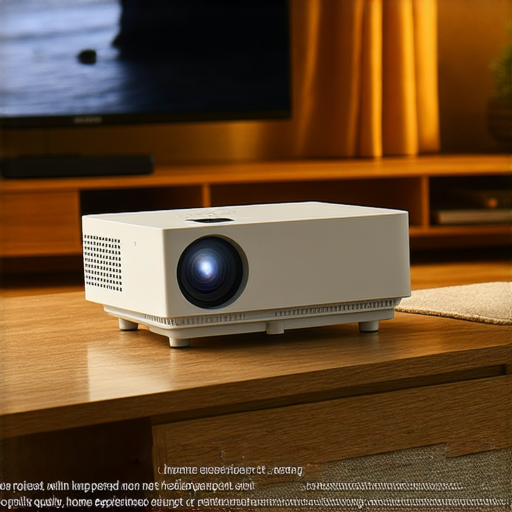 家中舒適環境中，投影機與電視並排展示，展現投影機的高清畫質和大畫面效果，底下標示專業維修服務，強調家用投影機取代電視的全新體驗。