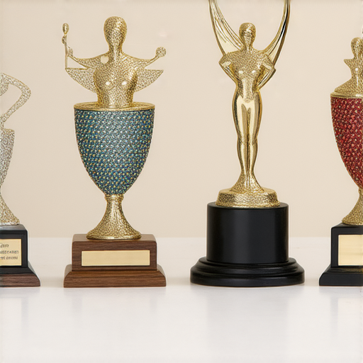 獎盃訂製與現貨選擇的Q版獎盃設計圖片，展示多款獎盃的精緻外觀，適合打造專屬獎盃櫃，突顯獎盃的個性與創意。