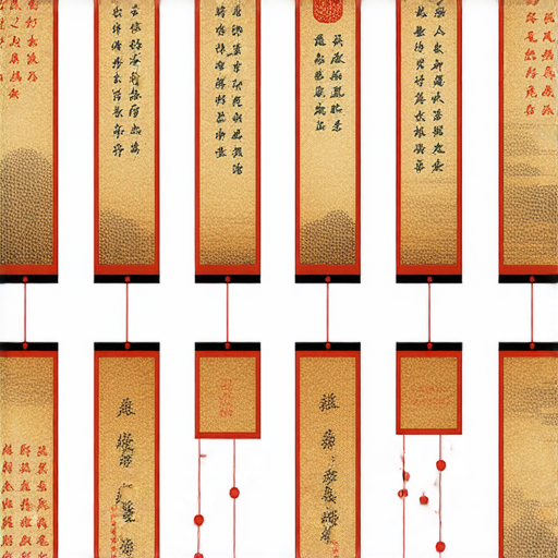 香港揮春的不同尺寸與紙質展示，包含多種揮春紙的選擇與印刷技巧，呈現文字與圖案的精細細節，適合新年祝賀使用。