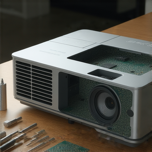 無線投影機故障修復指南，專業維修秘訣幫助用戶重拾投影精彩，圖片展示無線投影機的維修過程及工具，適合尋找投影機維修解決方案的使用者。