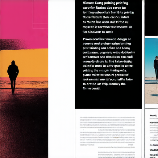 香港專業電影海報印刷服務圖像展示，包含自訂設計和貼合需求，強調高質量印刷與創意設計，適合電影推廣與宣傳用途。