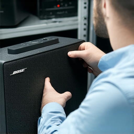 Bose喇叭維修秘訣圖片，展示專業技術人員檢查產品，解決異音問題，重拾清晰音質，讓音樂體驗回到最佳狀態，適合追求音質的使用者。