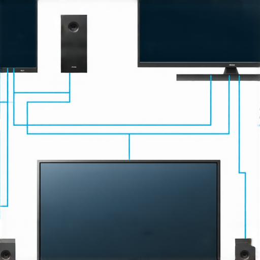 Bose音響連接電視的示意圖，展示提升觀影享受的音響設置，背景設計專業維修服務的聯繫資訊，讓觀眾了解如何最佳化家庭影院體驗。