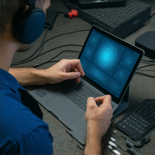 藍牙連接失敗的技術支援圖片，展示專業維修人員進行故障排除，解決音影問題，提供破解技巧以重拾連接穩定性與音質。