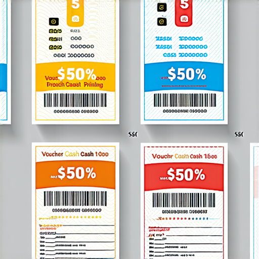 創意現金券設計與專業現金券印刷服務展示圖片，涵蓋多種現金券樣式與設計理念，強調高品質印刷技術與創新設計思維，適合企業推廣與優惠活動使用。