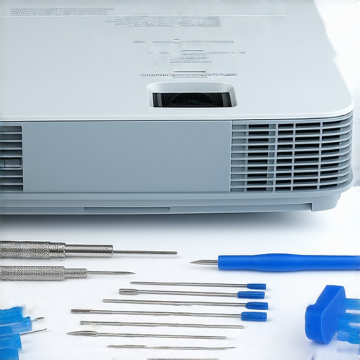 揭開高清投影機價格的秘密，專業維修服務幫助用戶節省更多費用，圖中展示了高清投影機與維修工具的搭配，突顯維修服務的重要性。