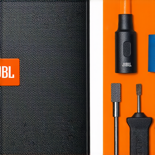 JBL喇叭特寫，展現音質提升秘訣，專業維修工具與服務器材，邀請用戶探索卓越音效與專業維修的關鍵，背景清晰且明亮。