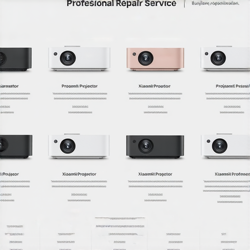 小米投影機評比圖片，展示多款小米投影機的外觀與功能，幫助消費者選擇最適合的款式，以及專業維修服務資訊，提供購買參考。