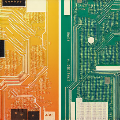 印刷技術的應用與發展圖示，包括古典刊物及現代PCB電路板的對比，展示印刷技術如何影響媒體和電子科技，顯示技術進步與創新的過程。