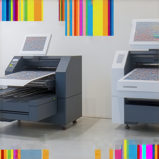 印刷技術的發展展示，包含卡印刷和雜誌印刷的最新趨勢，顯示創新設備及流程，突顯環保材料與數位印刷技術的應用，代表現代印刷業的新方向。