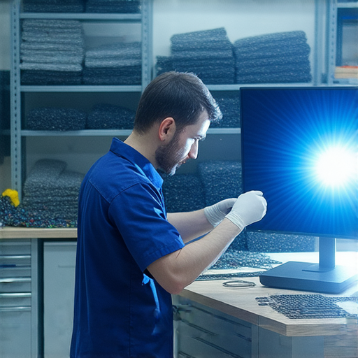 投射電視機維修專業服務的圖像，顯示技術人員正在檢查設備，修復投影影像問題，讓影像質量重回巔峰，展現專業技術與客戶滿意的場景。