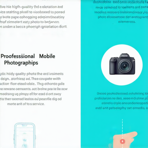 手機攝影技巧分享，顯示五個提升照片質量的訣竅，旁邊標示專業維修服務的資訊，適合手機攝影新手閱讀與學習。