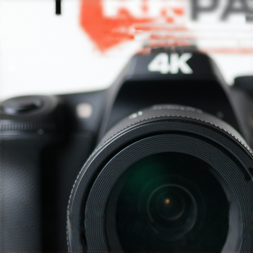探索4K相機特寫，展示高畫質拍攝細節，背景為專業維修服務的標誌，讓您無憂拍攝，體驗攝影的無限可能。