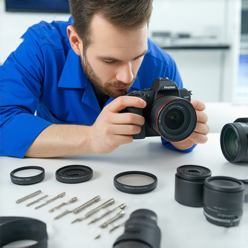 8K相機故障維修的專業技術人員正在檢查相機，展示快速修復服務的過程，保障相機性能恢復，讓用戶無需擔心故障問題。