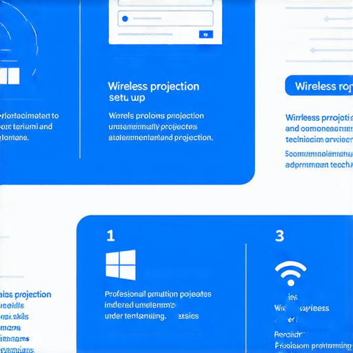 無線投影設定步驟示意圖，顯示Windows無線投影的操作界面，並介紹專業維修服務，幫助用戶輕鬆掌握無線投影技巧。