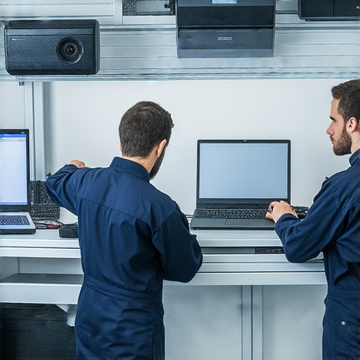 無線投影機故障時的維修服務專業團隊，展現檢修過程，技術人員專注於故障診斷，提升影像傳輸效果，助您快速找到解決方案。