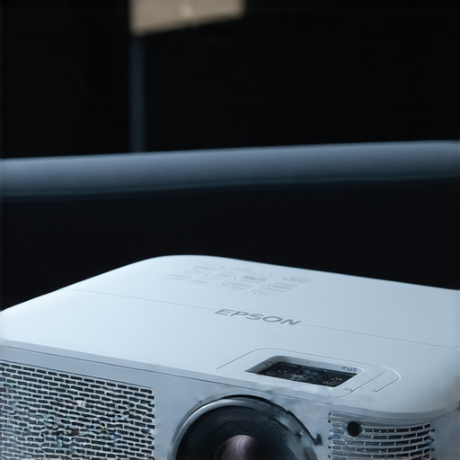 Epson超短焦投影機的特寫圖，展示其設計與功能，背景有家庭影院環境，彰顯影院體驗，附上維修秘訣，幫助使用者輕鬆維護投影設備。