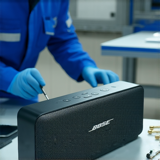 Bose WiFi喇叭故障維修服務，技術人員檢查喇叭，展示維修過程，重拾音樂魔力，解密故障原因，提供專業修復方案，讓用戶重新享受高品質音樂體驗。