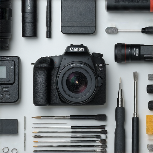 Canon相機無法開機的專業保養與維修服務介紹，展示維修工具與專家查詢，協助用戶了解相機故障及解決方案，提升攝影體驗。