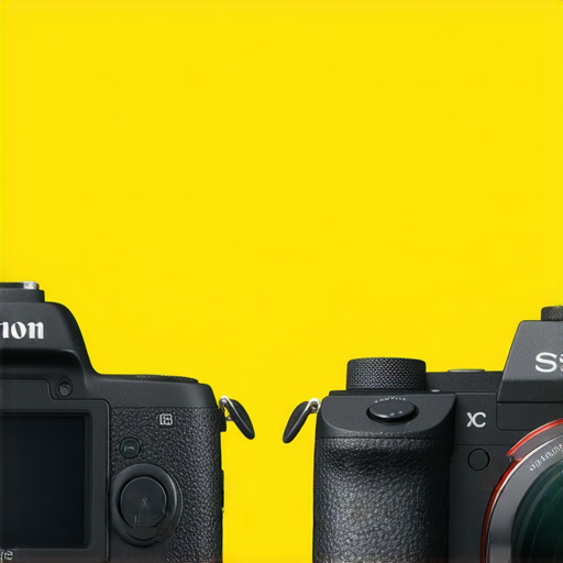 Canon與Sony相機對比圖片，展示兩款相機的設計與特點，幫助使用者了解哪款更值得擁有，並強調我們的專業維修服務。