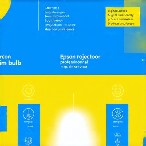 Epson投影機燈泡壽命的解密圖，展示投影機的使用壽命，並強調專業維修服務的選擇，幫助用戶了解投影機亮度維持的技巧。